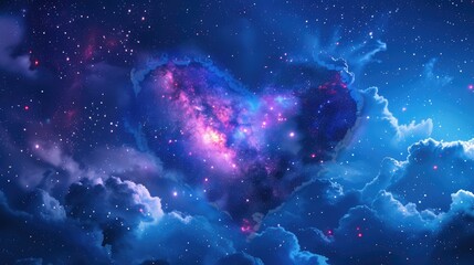Heart In Indigo Cosmic Sky For Valentine's Day 