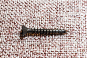 self propelled wood screw macro closeup.