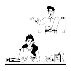 Here’s a glyph illustration of live interview 