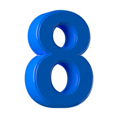 3d Blue Number 8