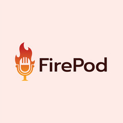 Fire Mic Logo Icon icon