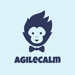 Simple face Logo Icon Monkey 