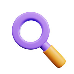 3d render ui icon of magnifying