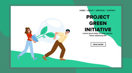 environment project green initiative vector. conservation renewable, recycle energy, organic climate environment project green initiative web flat cartoon illustration