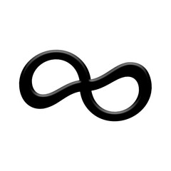 Infinity symbol cut out isolated on white background