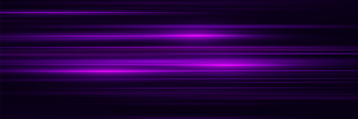 Abstract purple and neon lines. Glowing stripes with a glare of light.