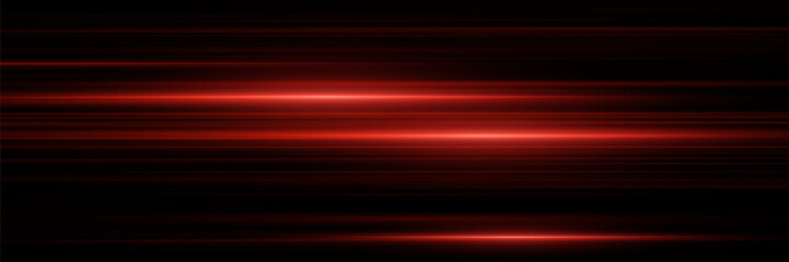 Red horizontal lines. Glowing laser beams of light, magical glare. On a black background.