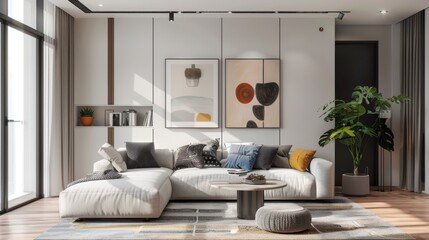 Contemporary poster design presenting innovative interior decor concepts for modern homes