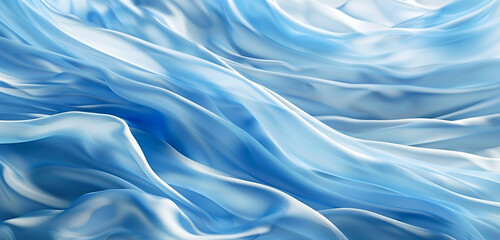Obraz premium Gentle silk-like waves in sky blue form a soothing background.