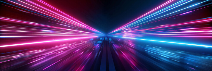 Obraz premium colorful light tunnel background. Neon futuristic flashes on black background. Colorful light exposure in a tunnel. abstract fast moving stripe lines Motion light lines backdrop