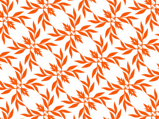 Orange leaves background pattern design, stock illustration, seamless background, geometric, design for paper, cover, fabric, interior decor