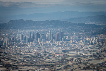Aerial of downtown Los Angeles, USA