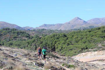 Fototapeta premium Mallorca, Capdepera, Cala Mesquida-Cala Agulla, Wanderweg, wandern, Tour