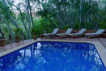 Hotel pool in the Dades Gorge, High Atlas