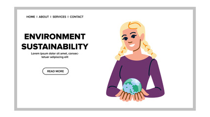 conservation environment sustainability vector. organic recycle, clean energy, climate earth conservation environment sustainability web flat cartoon illustration