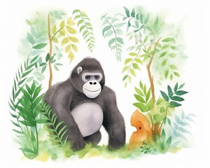 Obraz premium gorilla nesting in a rainforest
