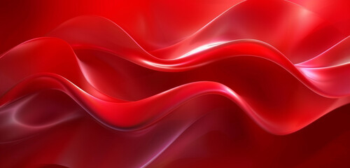 Obraz premium Flowing vibrant red abstract waves in a sleek design.