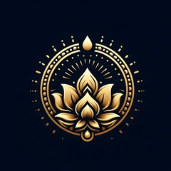 AI Generate of Luxury Premium Symbol Vector of Vesak Day with Lantern, Candle Light, Lotus