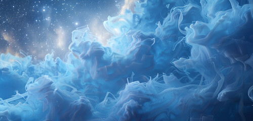 Celestial and elegant, sky blue smoke waves blend for dreamy visuals.