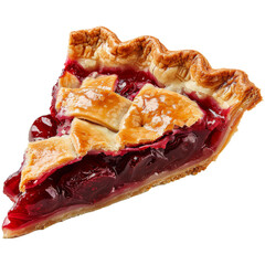 A slice of Cherry Pie, on a transparent background