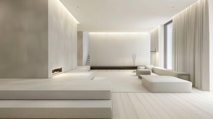 Interior design in minimalist style focusing on clean lines and simplicity
