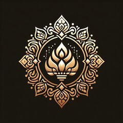 AI Generate of Luxury Premium Symbol Vector of Vesak Day with Lantern, Candle Light, Lotus