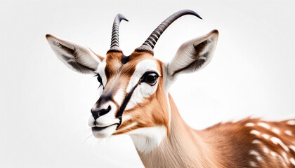 portrait of antelope, isolated white background
