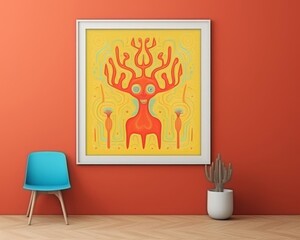 abstract geometric papercut hanging on a gallery wall