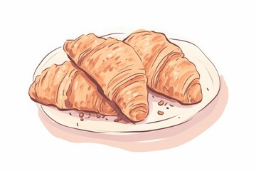 freshly baked croissants with coffee