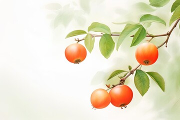 persimmons ripening on the tree