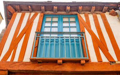 Vitré, Brittany, France: Half-timbered facade in the historic centre