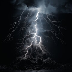Dramatic Lightning Burst Illuminating the Night Sky