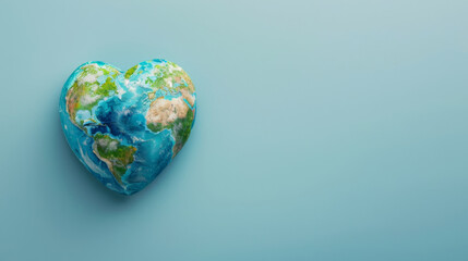 Artistic depiction of earth as a heart symbolizing love and concern for the planet