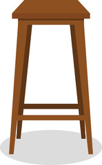 Bar stool, bar stool icon isolated on white background with shadow. Vector, cartoon illustration. Vector.