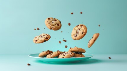 Playful poster featuring a spinning plate of cookies
