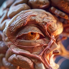 Obraz premium Detailed 3D Rendering of the Interconnected Hypothalamus and Pituitary Gland Structures