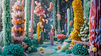 Naklejka premium Enchanting Underwater Coral Garden Digital Illustration