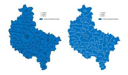 Mapa powiatów wielkopolski 