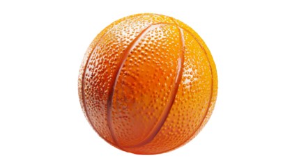Orange basketball isolated on black background.