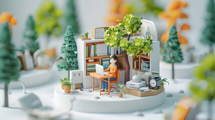 3D cartoon chibi as Retirement Planner Optimizing Pension Plans concept as A retirement planner optimizes pension plans ensuring clients are well prepared for future financial need