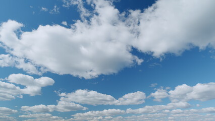 White and blue colors sky with stratus and stratocumulus clouds. Weather was very hot in the...