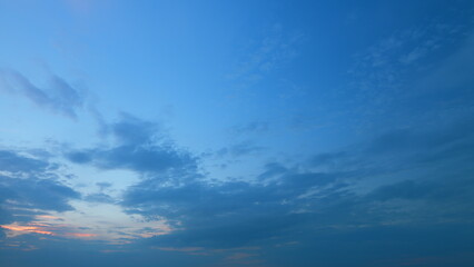 Cirrocumulus cloud in evening. Beautiful and relaxing clouds with a dark blue afternoon sky....