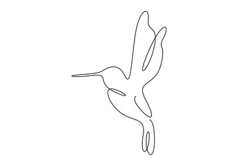 Humming bird continuous one line drawing vector illustration 