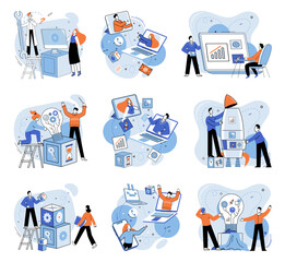 Team idea vector illustration. Collaboration is vital for achieving success through innovative strategies and cohesive teamwork A well crafted business strategy provides direction for innovation