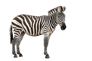 Fototapeta premium Zebra isoliert an weißem Hintergrund