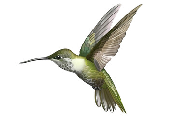 Kolibri isoliert an einem weißem Hintergrund