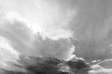 clouds over the sea black and white