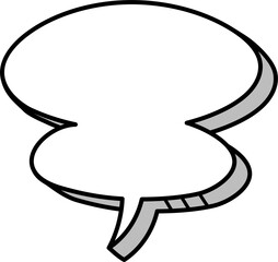 3d black and white color speech bubble balloon icon sticker memo keyword planner text box banner, flat png transparent element design