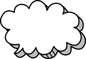 3d black and white color speech bubble balloon icon sticker memo keyword planner text box banner, flat png transparent element design