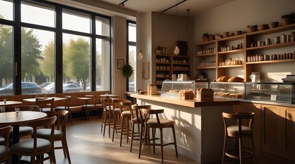 beautifully designed bistro cafe with a clean white.generative.ai
